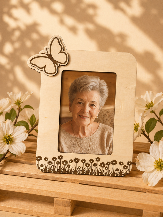 Cornice con Fiori e Farfalla