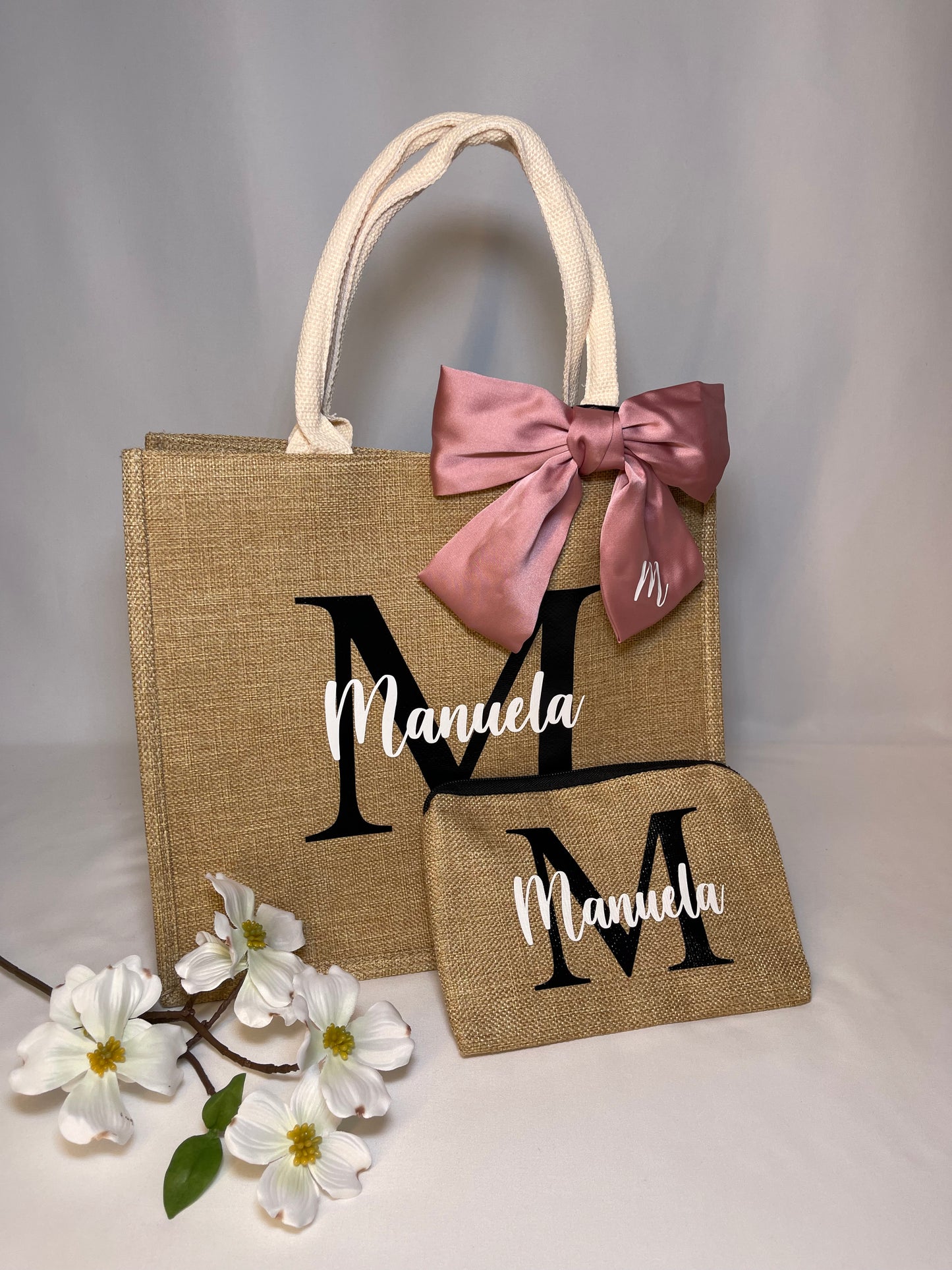 Set Borsa e Pochette in juta