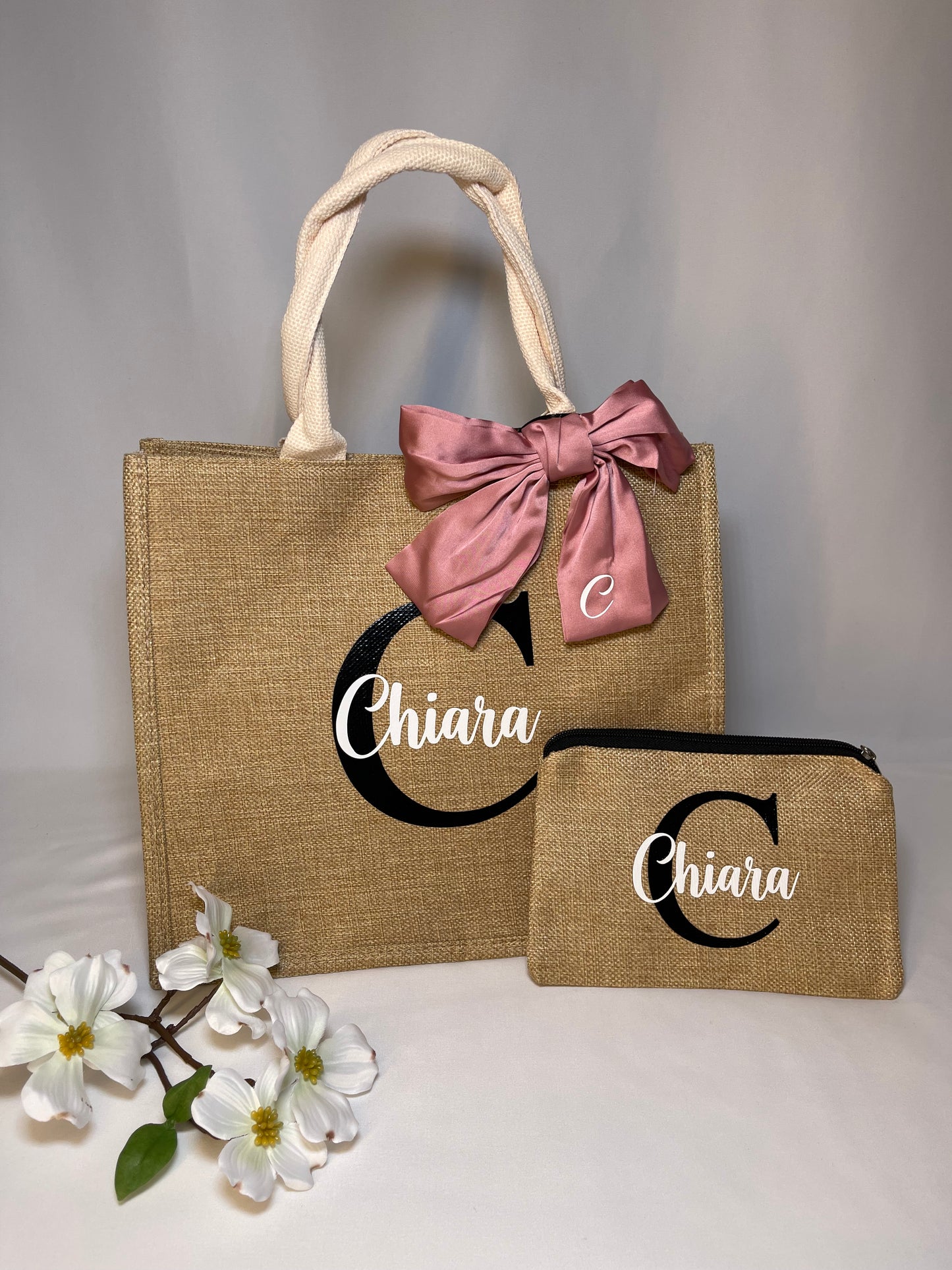 Set Borsa e Pochette in juta