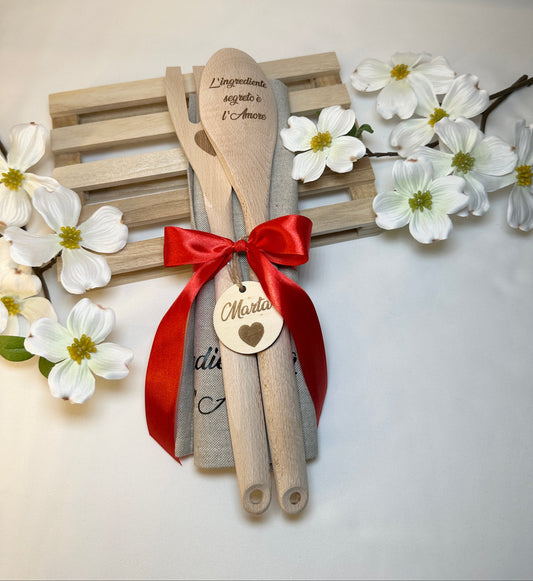 Set asciugamano con mestoli