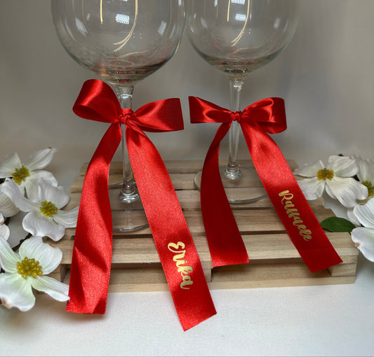 Segnaposto in raso rosso per Natale