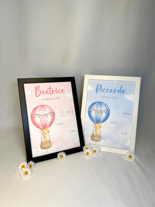 Quadretto Nascita Mongolfiera