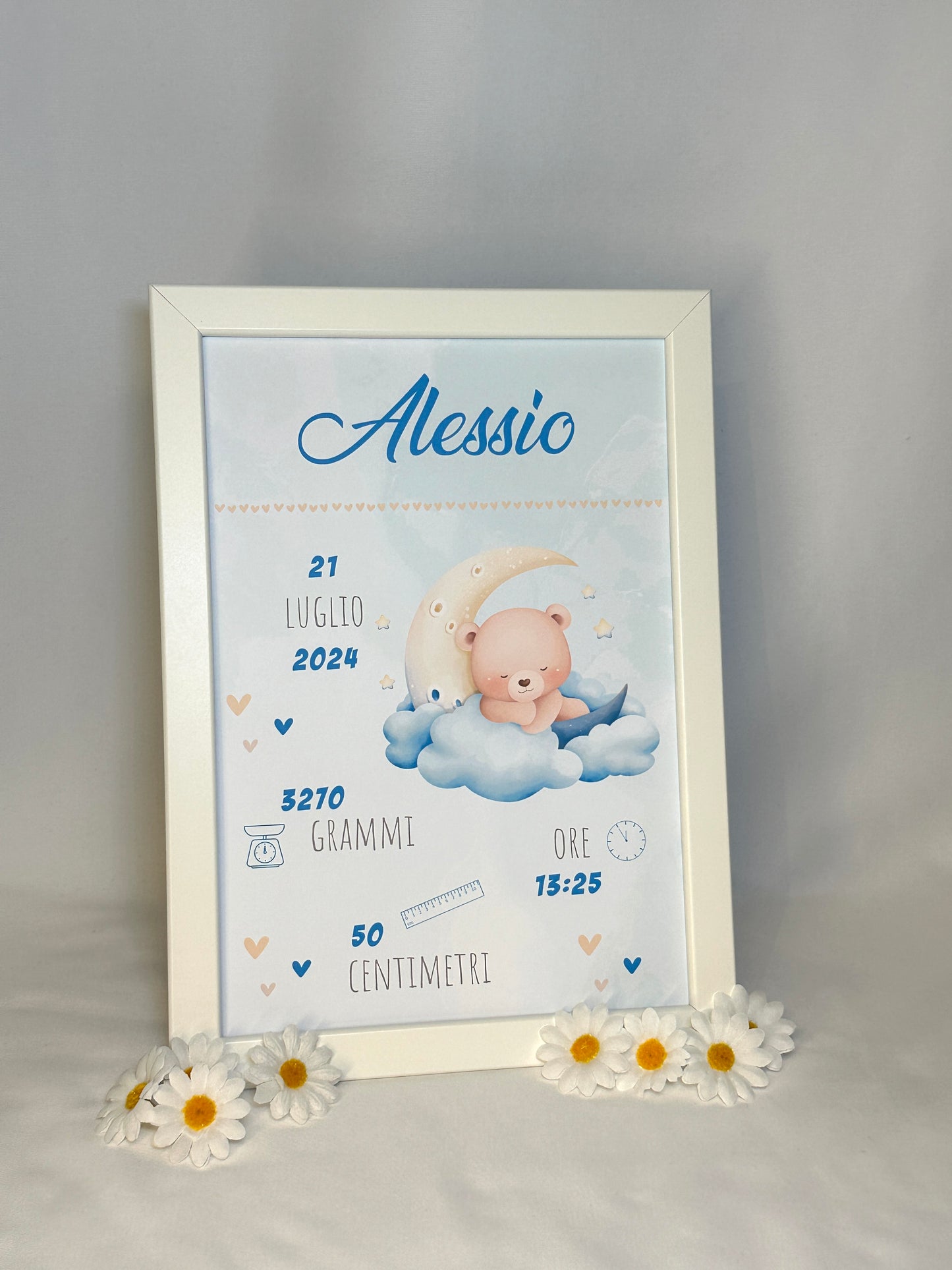 Quadretto Nascita Orsetto sulla Luna