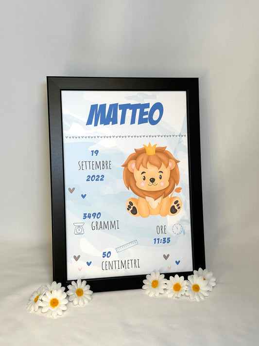 Quadretto Nascita personalizzato