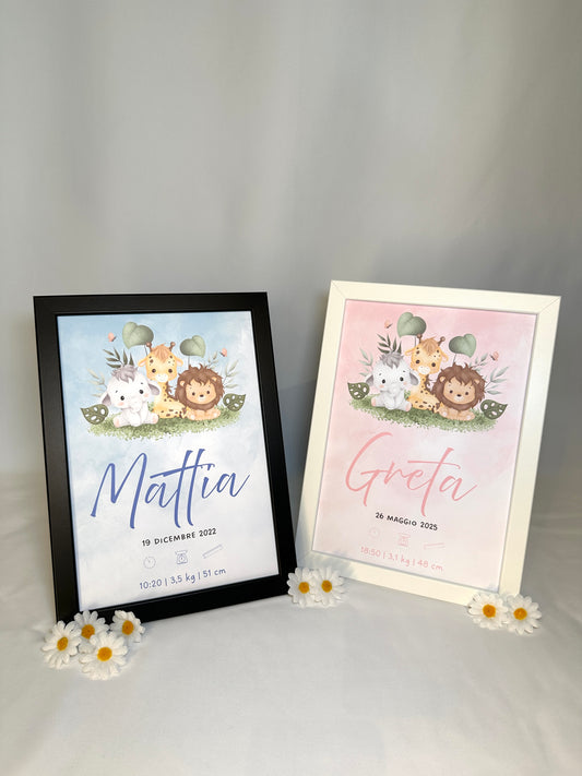 Quadretto Nascita Zoo