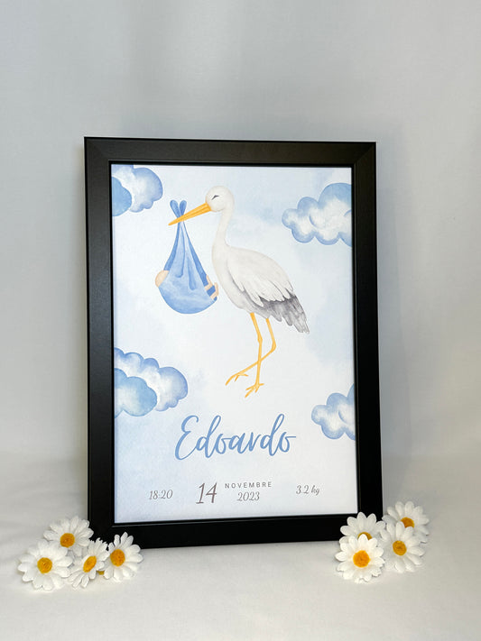 Quadretto Nascita Cicogna