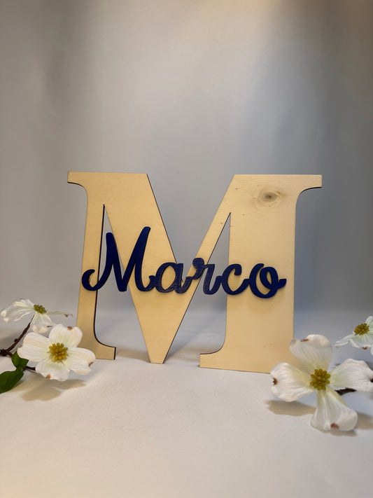 Lettera in Legno con Nome