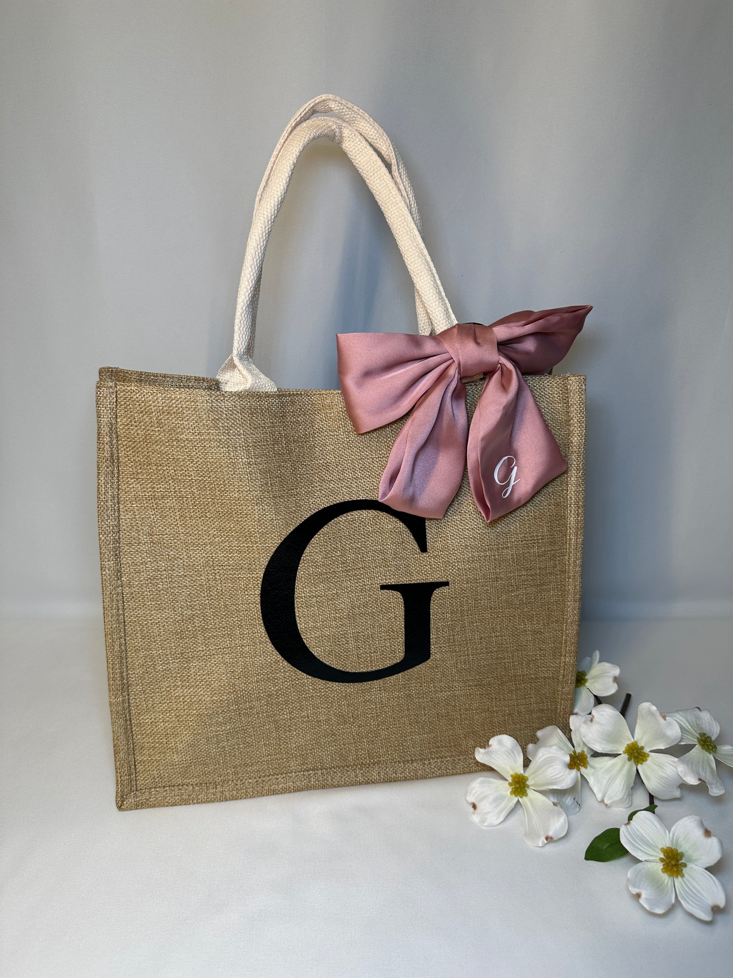 Borsa in juta con fiocco