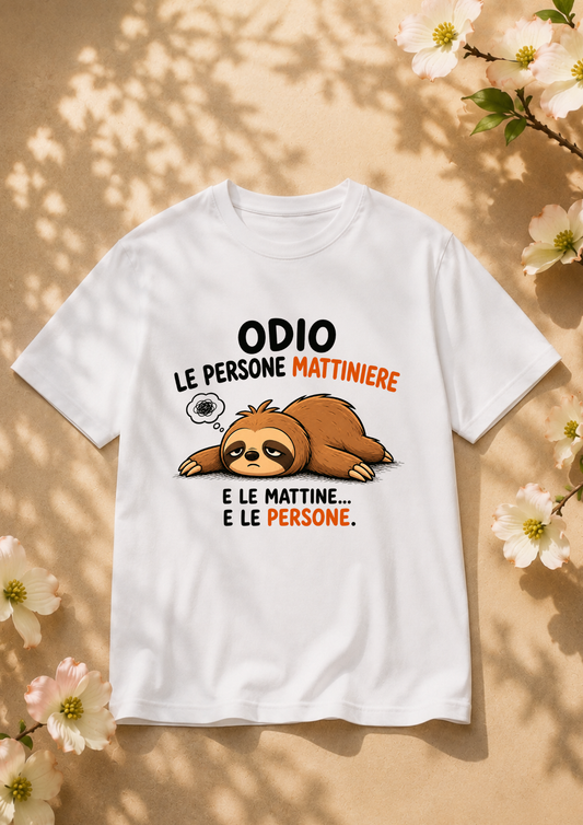 T-Shirt Odio le persone mattiniere