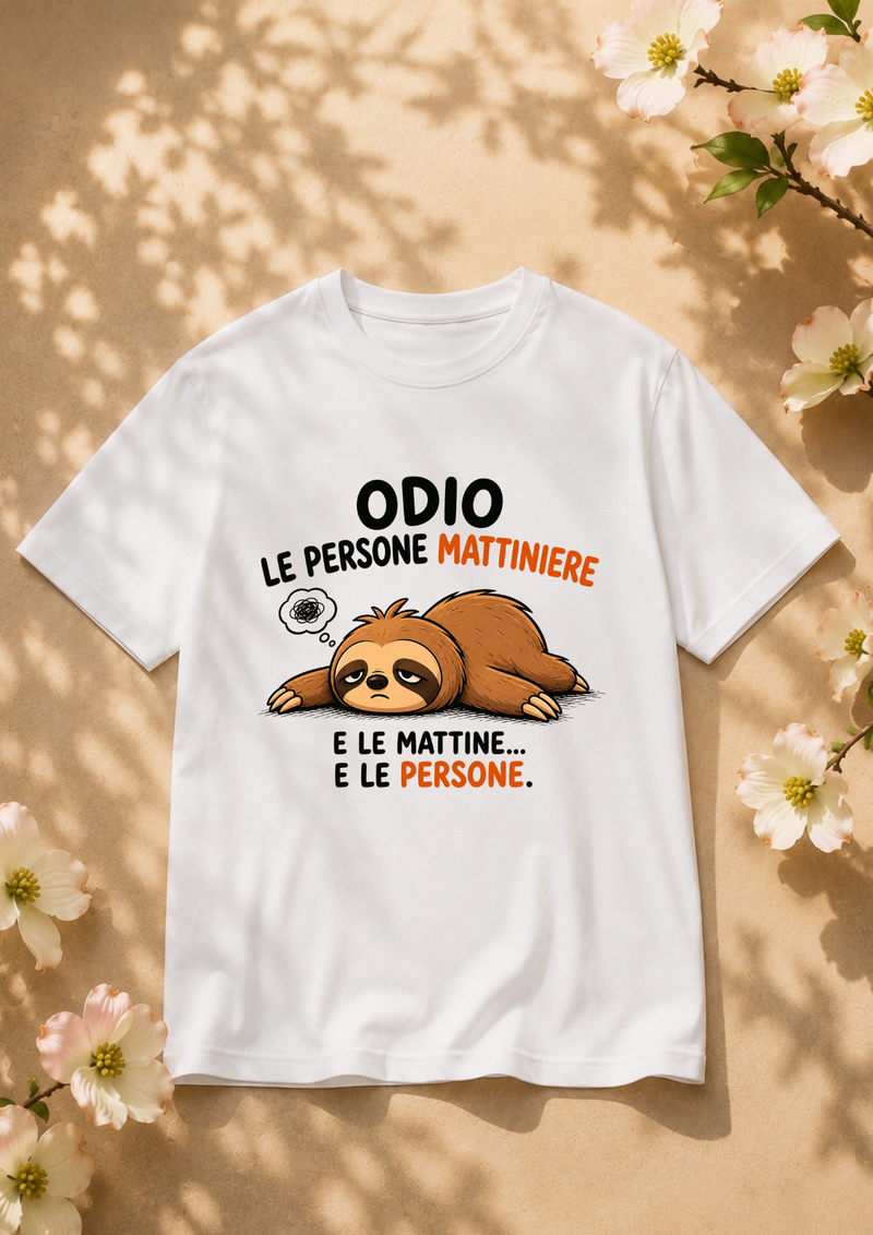 T-Shirt Odio le persone mattiniere