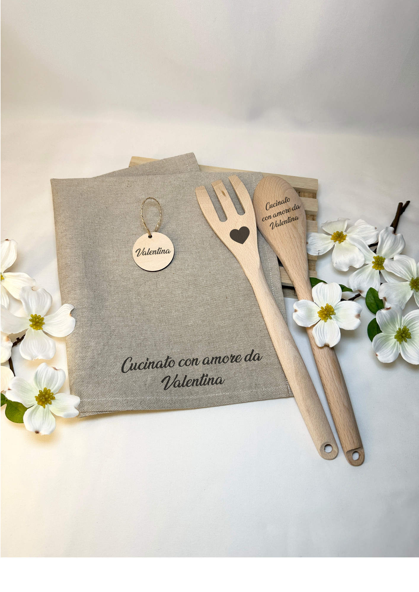 Set asciugamano con mestoli