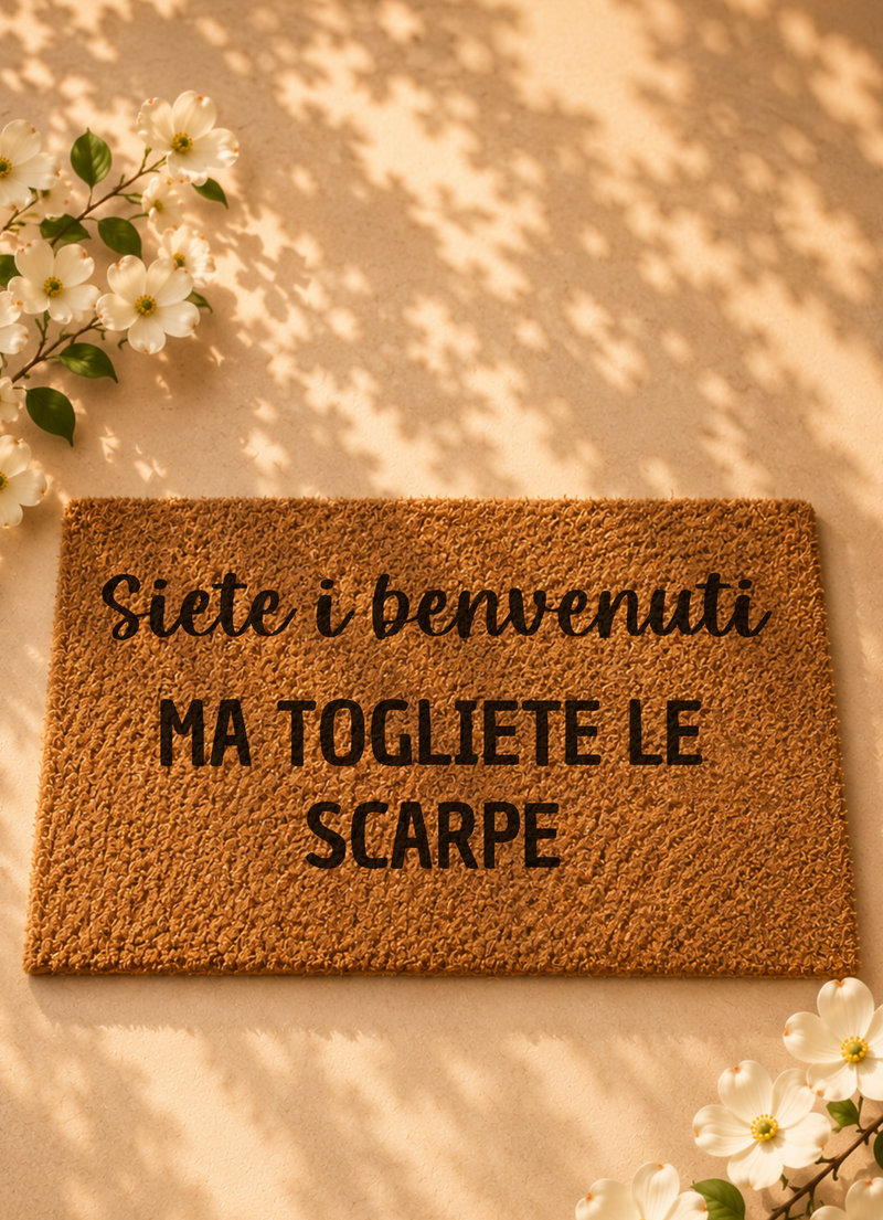 Zerbino Siete i benvenuti ma togliete le scarpe