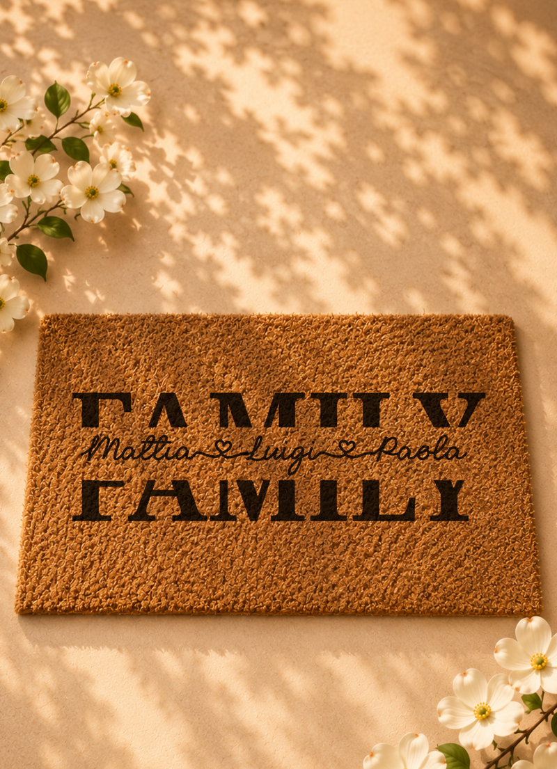 Zerbino con scritta Family