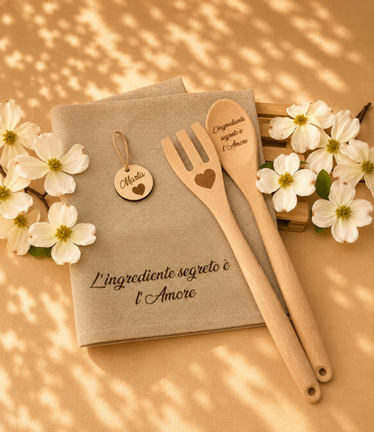 Set asciugamano con mestoli