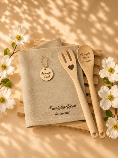 Set asciugamano con mestoli