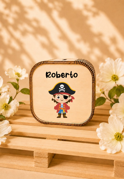 Salvadanaio in legno per bambini
