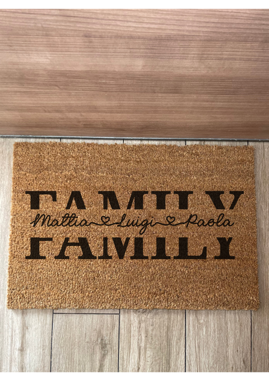 Zerbino con scritta Family