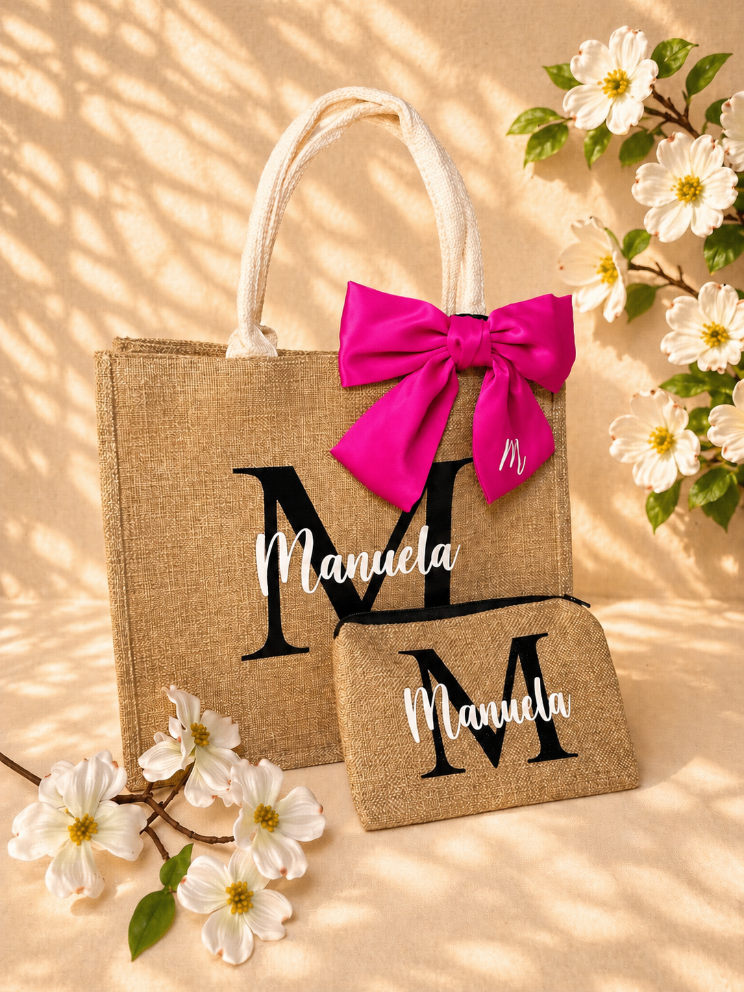 Set Borsa e Pochette in juta