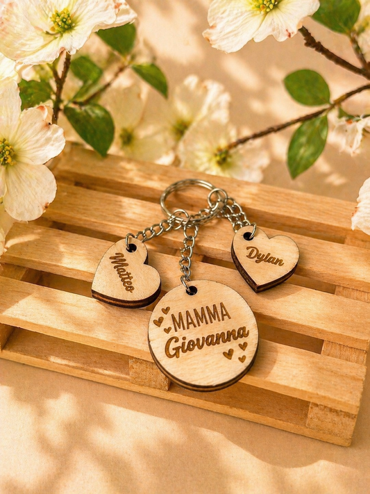 Portachiavi in legno per la Mamma
