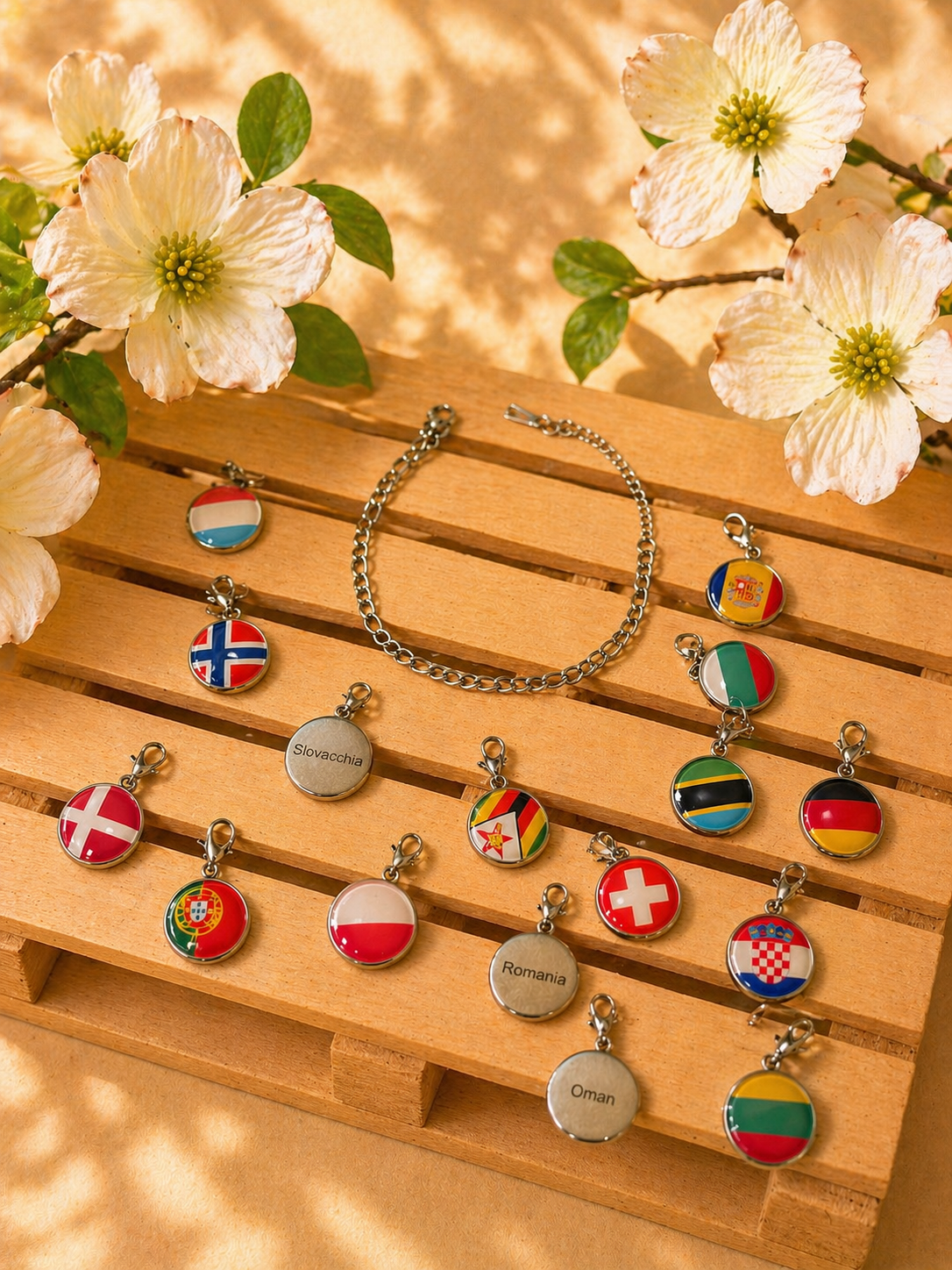 Bracciale per Ciondoli Bandiere del Mondo