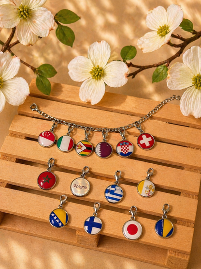 Bracciale per Ciondoli Bandiere del Mondo