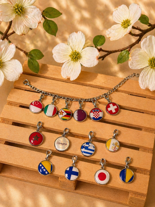 Bracciale per Ciondoli Bandiere del Mondo