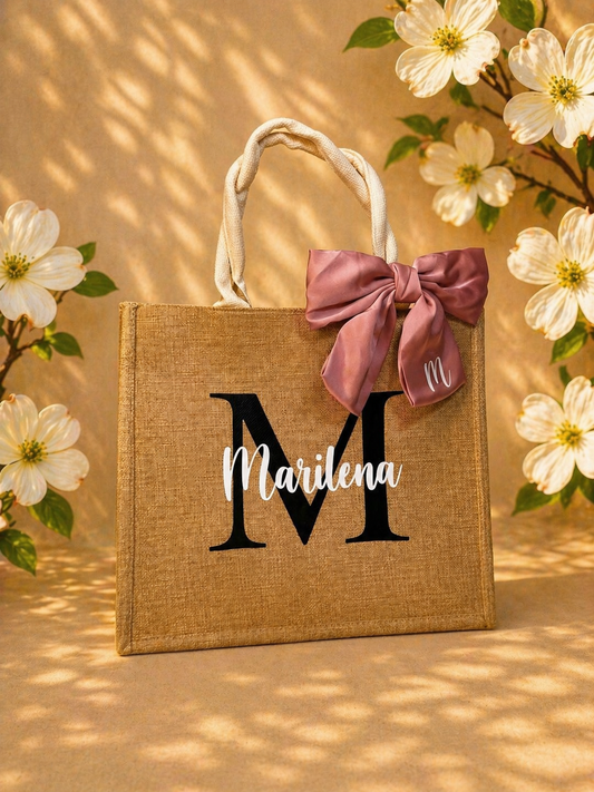 Borsa in juta con o senza fiocco
