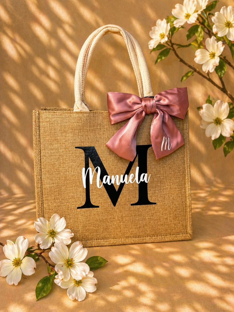 Borsa in juta con o senza fiocco