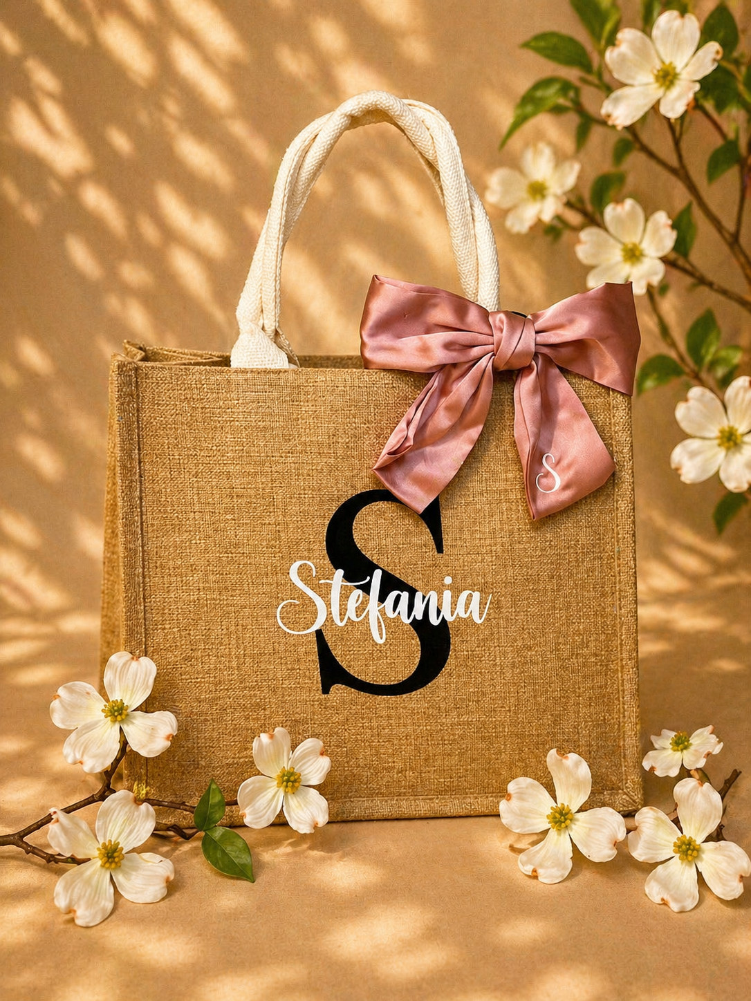 Borsa in juta con o senza fiocco