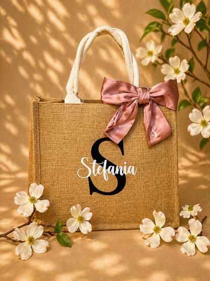 Borsa in juta con o senza fiocco