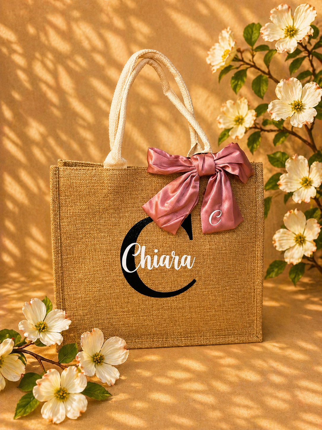 Borsa in juta con o senza fiocco