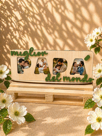 Cornice Papà in legno