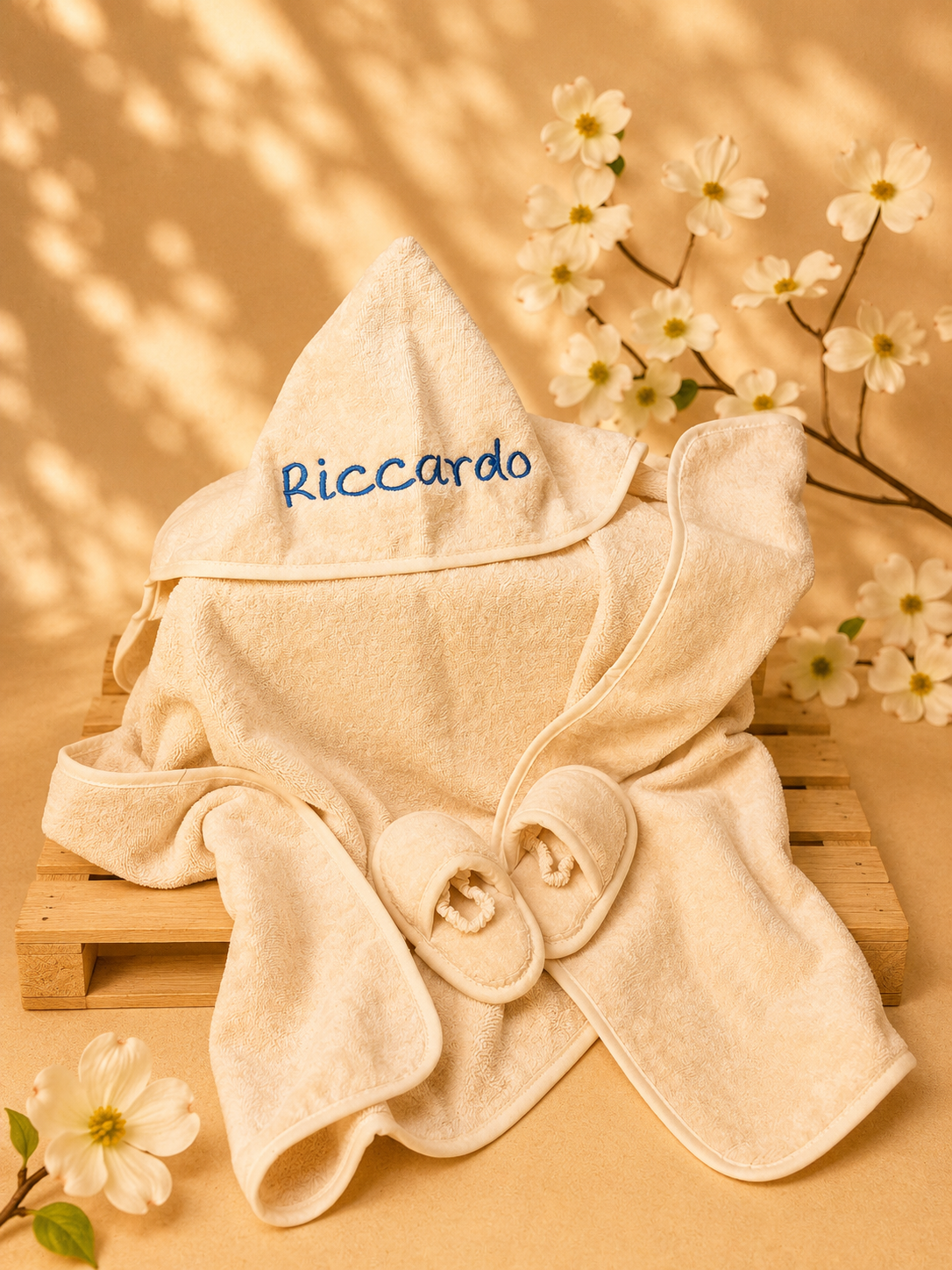 Accappatoio per bambini con ciabattine