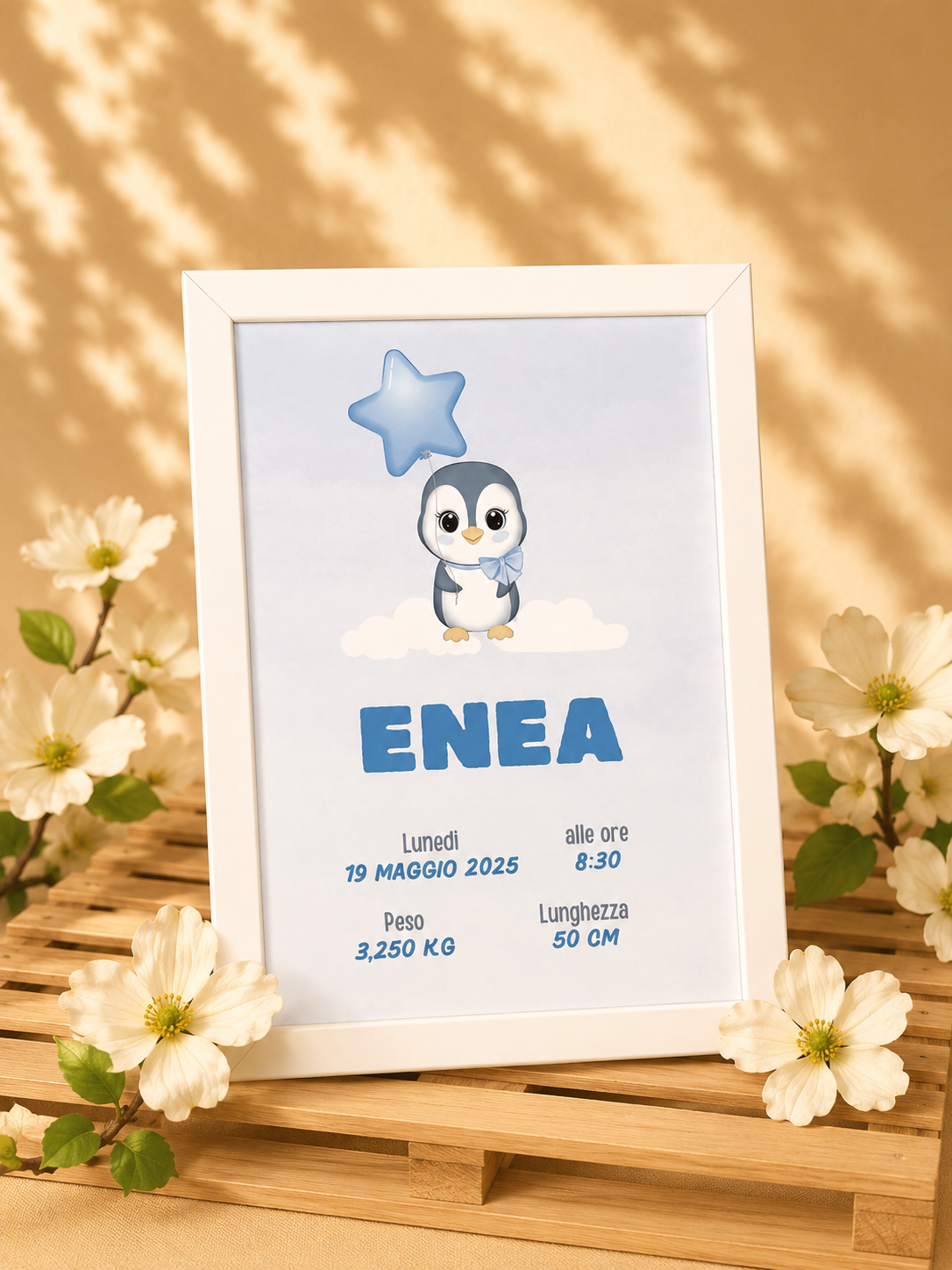 Quadretto Nascita Pinguino