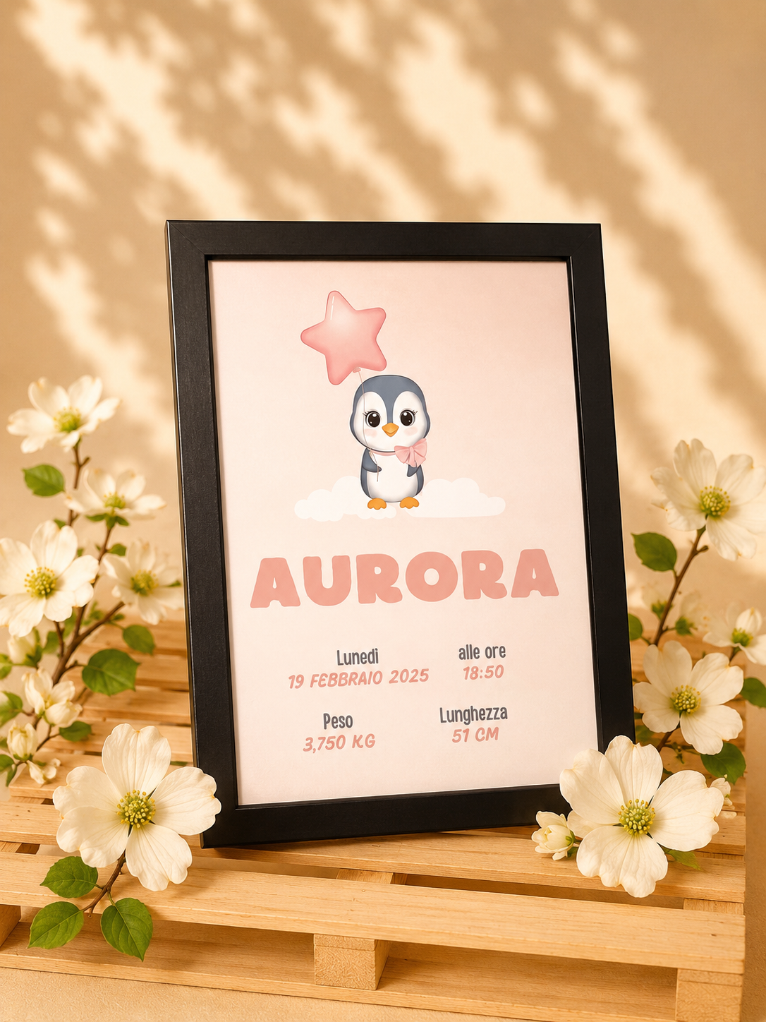 Quadretto Nascita Pinguino