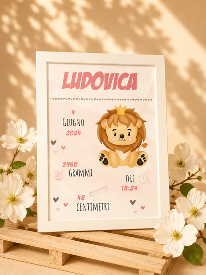 Quadretto Nascita Leoncino