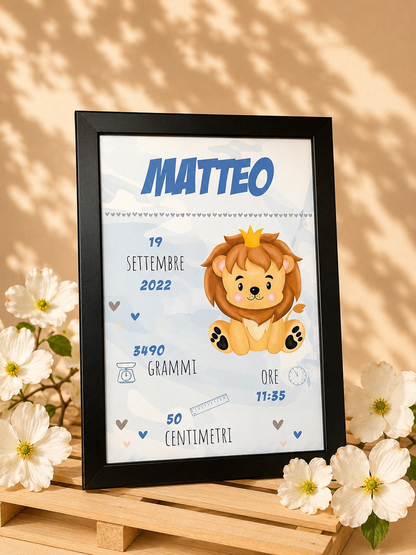 Quadretto Nascita Leoncino
