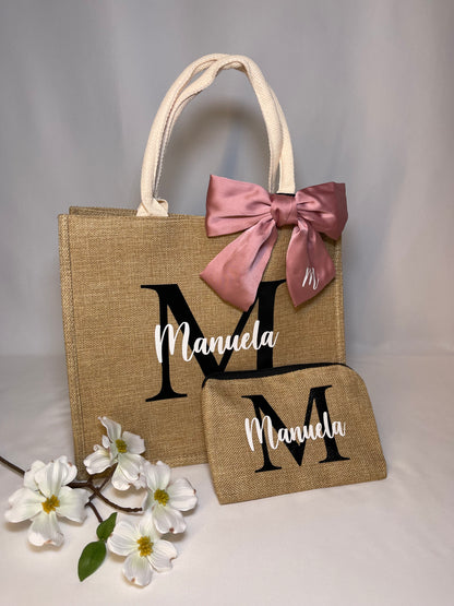 Set Borsa e Pochette in juta