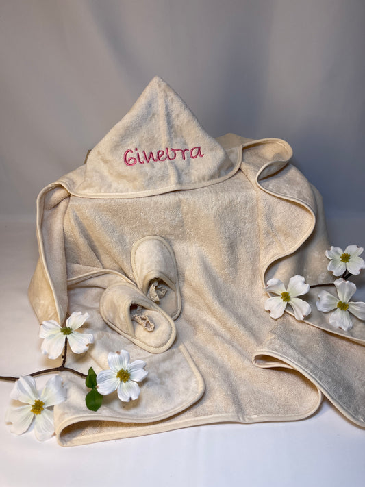 Accappatoio per bambini con ciabattine