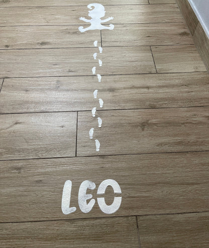 Stencil "Impronte di Babbo Natale/Elfi" con nome