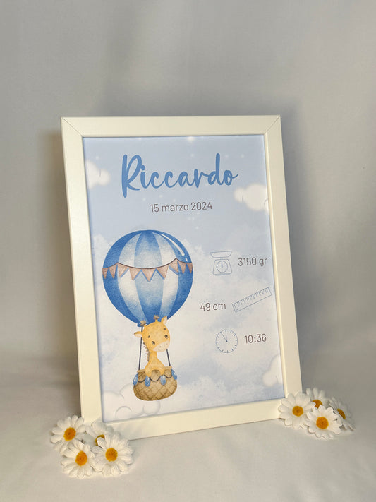 Quadretto Nascita Mongolfiera