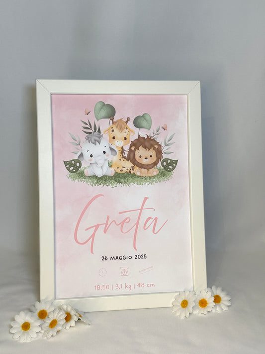 Quadretto Nascita Zoo