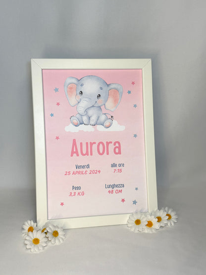 Quadretto Nascita personalizzato