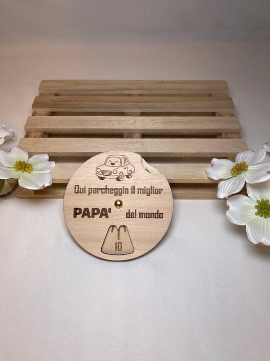 Disco orario in legno per Papà