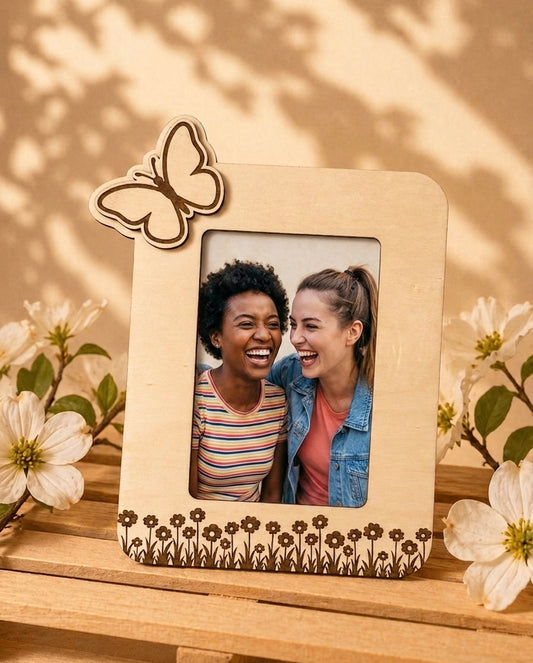 Cornice con Fiori e Farfalla